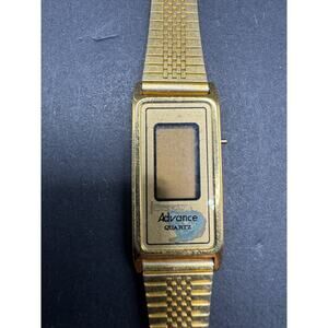 Advance Digital Display Retro Themed Yellow Gold Tone Quartz Ladies Watch